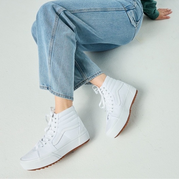Vans Shoes - New Vans Sk8-Hi Tapered Canvas White Stacked High-Top Sneakers Size 6.5